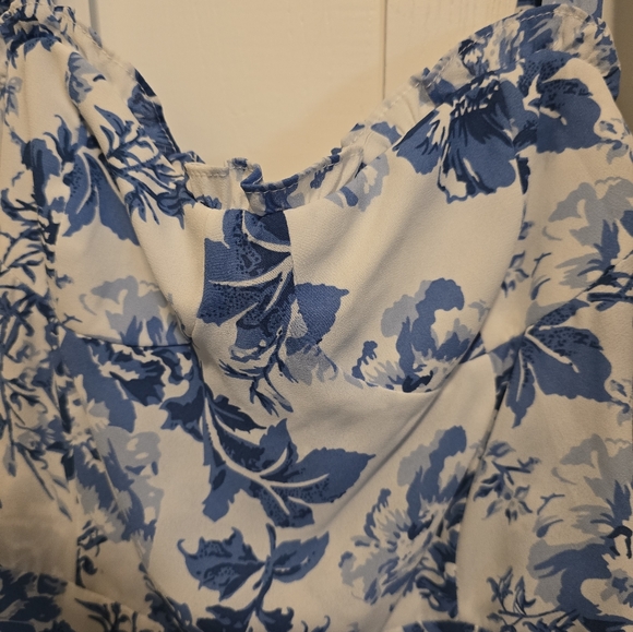 NWT o.p.t. Floral Blue and White Dress - Picture 3 of 7